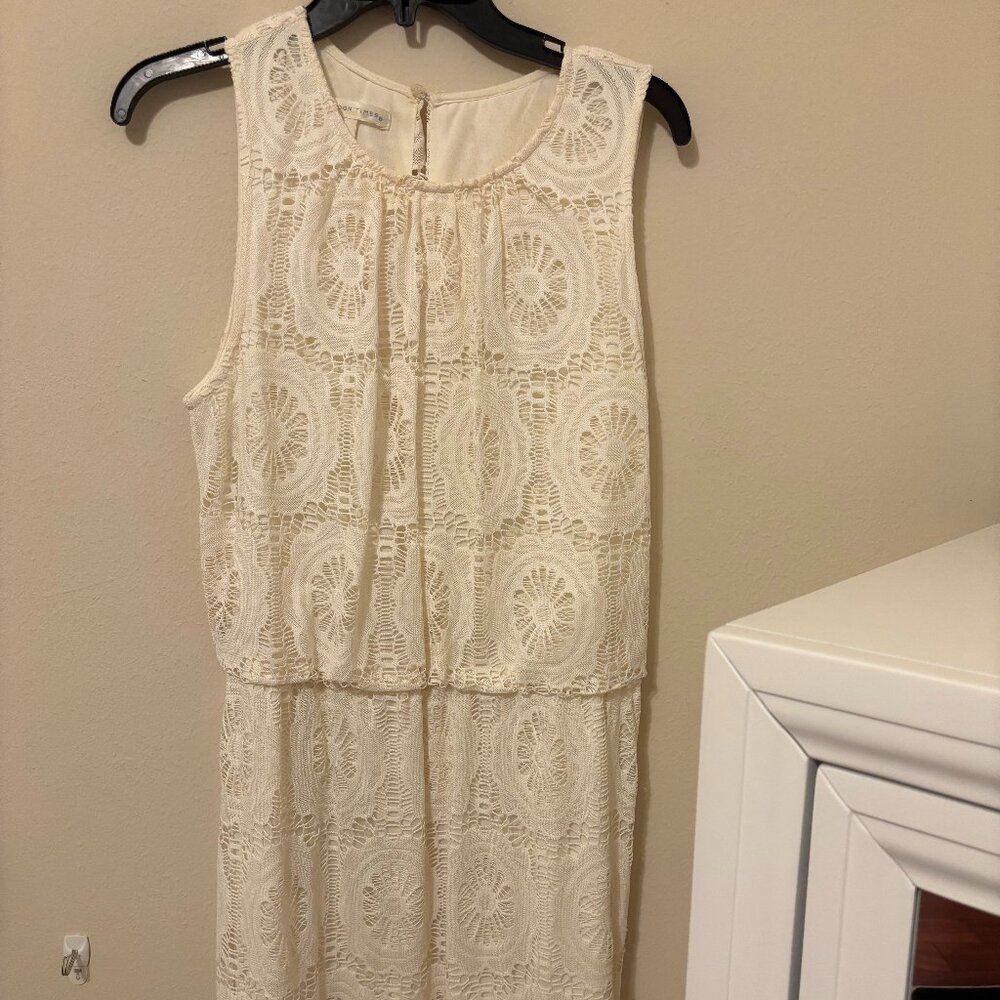 London Times, Floor Length Cream Dress